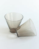 PebbleWood Hammered Funneled Glasses | Set of 2 Smoke
