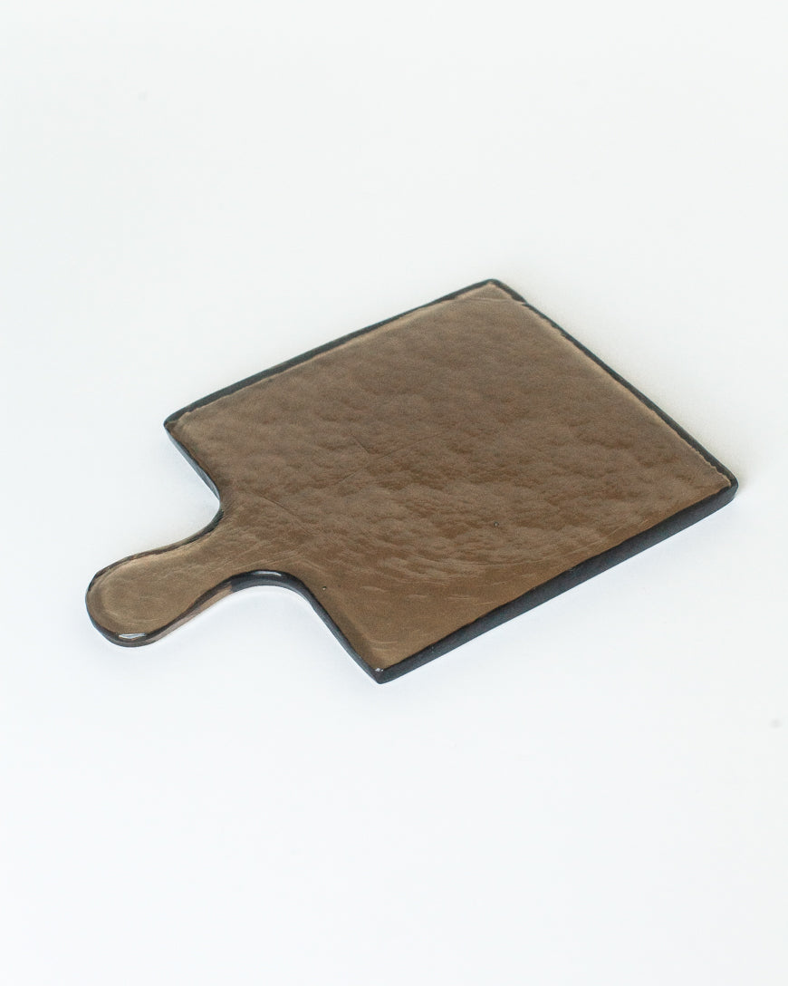 PebbleWood Hammered Glass Serving Boards Smoke