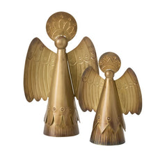 Golden Halo Angel Figurines – Elegant Vintage-Inspired Christmas Angels 8.25"x 4"x 14"