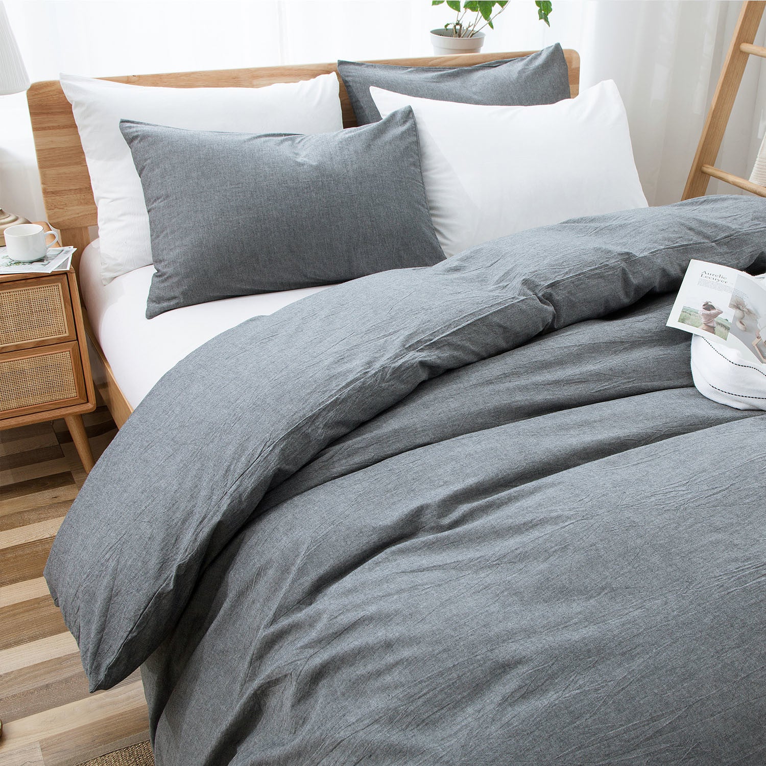 Cloud Comfort 100% Washed Cotton Duvet Set (No Comforter)