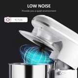 Stand Mixer with 6+1P Speed, 600W Tilt Head Kitchen Electric Mixer with 6 Qt Stainless Steel Mixing Bowl, Beater, Dough Hook and Splash Guard for Baking Bread, Cakes, and Cookies, Silver