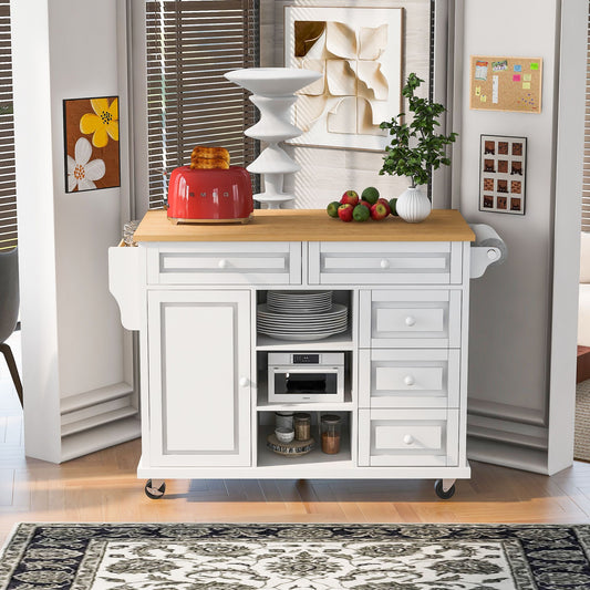 kitchen island with storage and 5 drawers