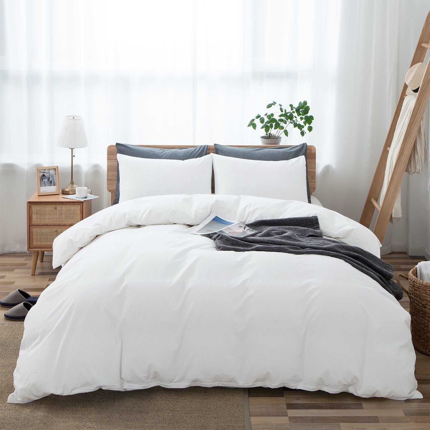 Cloud Comfort 100% Washed Cotton Duvet Set (No Comforter)