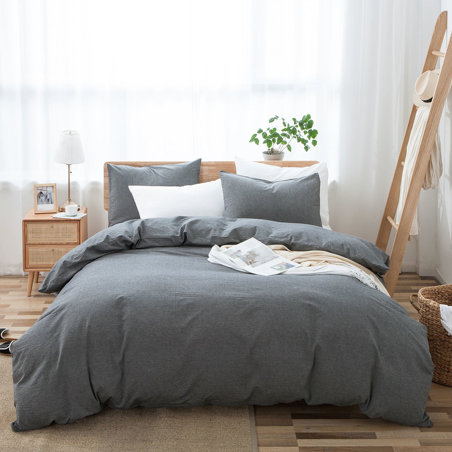 Cloud Comfort 100% Washed Cotton Duvet Set (No Comforter)