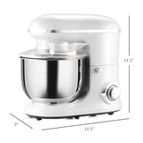 Stand Mixer with 6+1P Speed, 600W Tilt Head Kitchen Electric Mixer with 6 Qt Stainless Steel Mixing Bowl, Beater, Dough Hook and Splash Guard for Baking Bread, Cakes, and Cookies, Silver