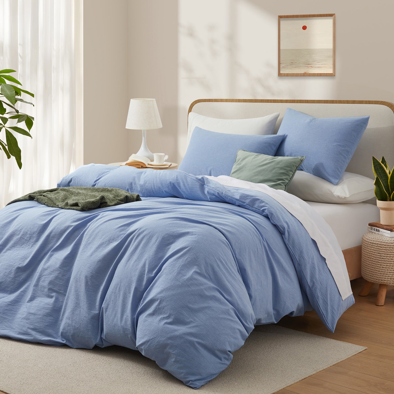 Cloud Comfort 100% Washed Cotton Duvet Set (No Comforter)