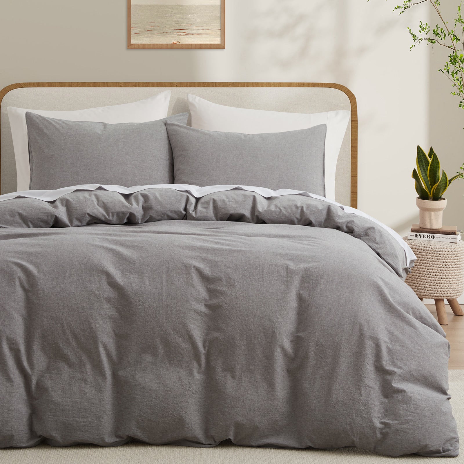 Cloud Comfort 100% Washed Cotton Duvet Set (No Comforter)
