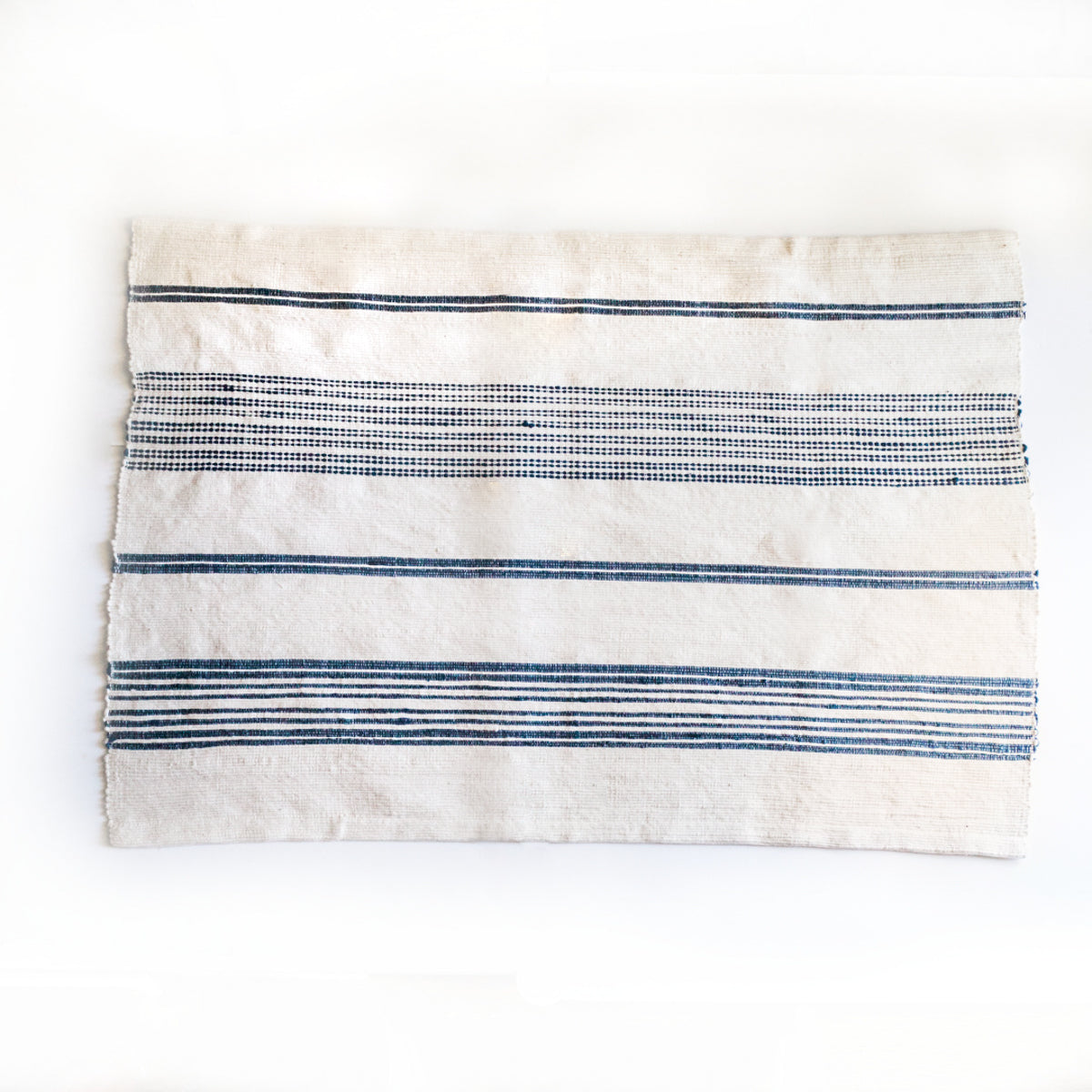 Avery Cotton Bath Mat Natural with Navy