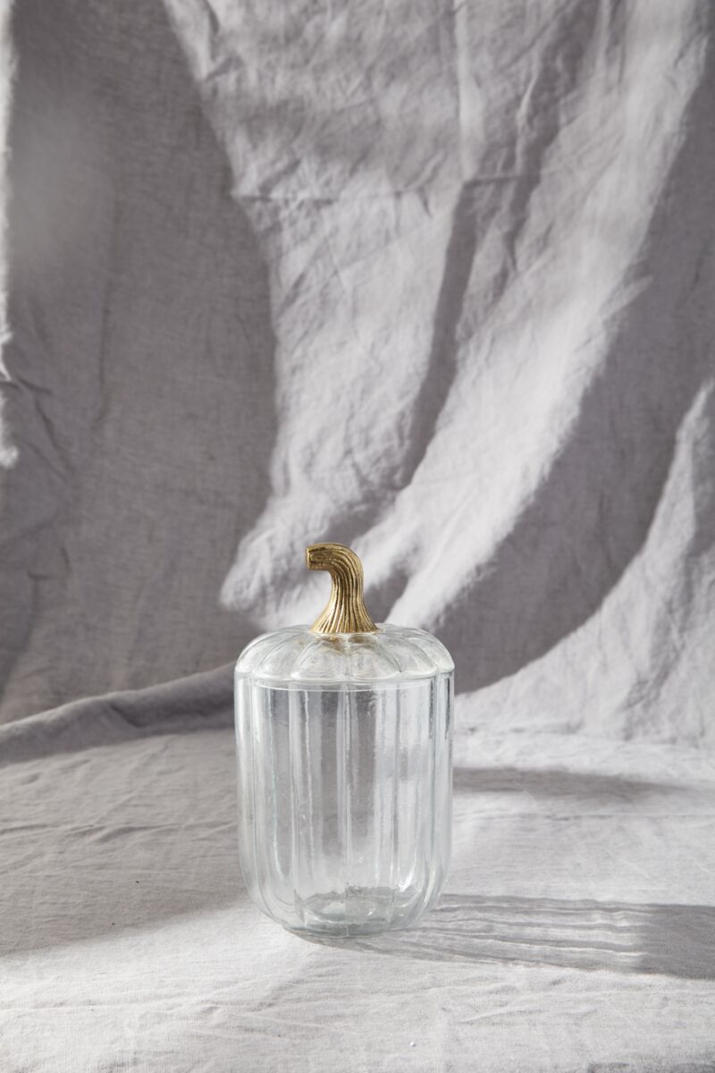 Clear Glass Pumpkin Jar