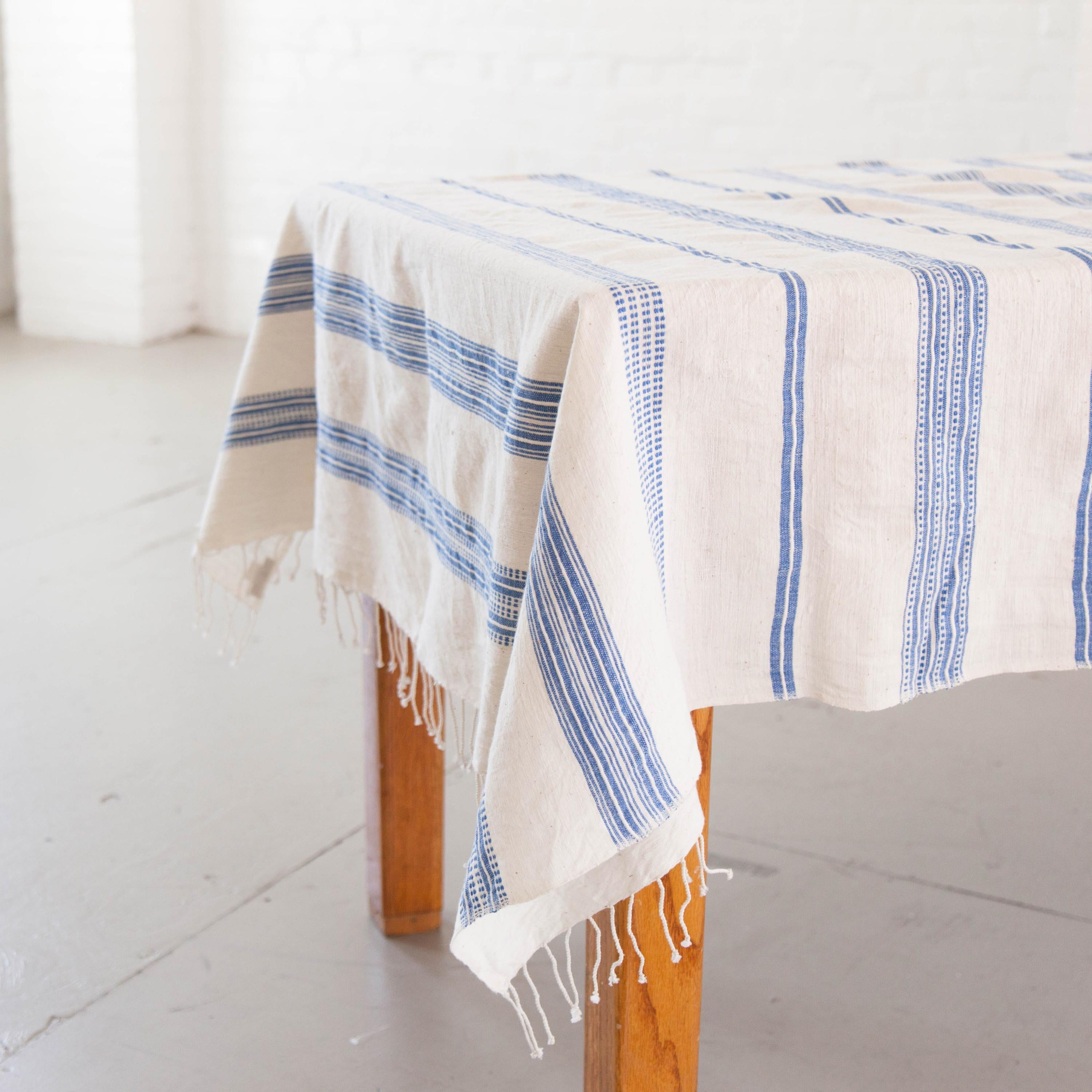 Avery Striped Cotton Tablecloth