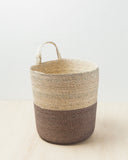 Solana Hanging Basket – Handwoven Palm Storage & Décor Pewter