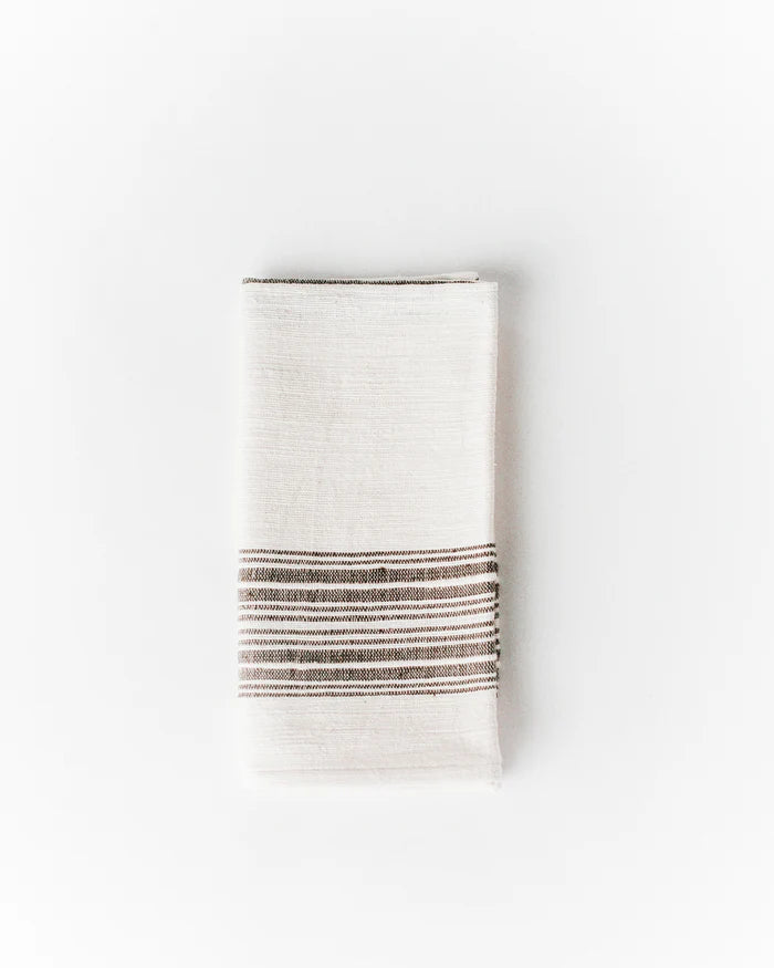 Avery Cotton Dinner Napkin Natural with Grey