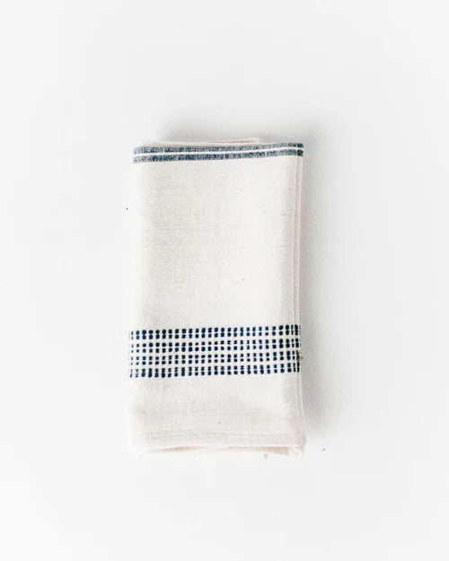 Avery Cotton Dinner Napkin Natural with Navy Set of 2