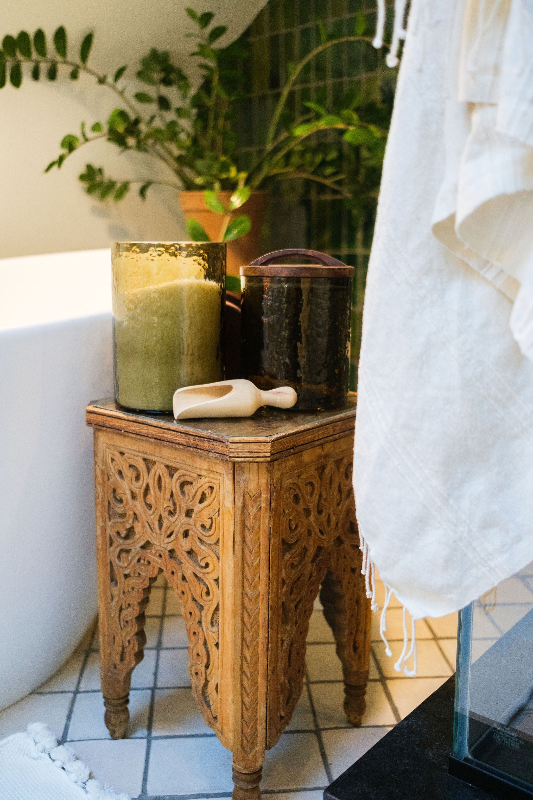 PebbleWood Glass Canisters with Wood Lid