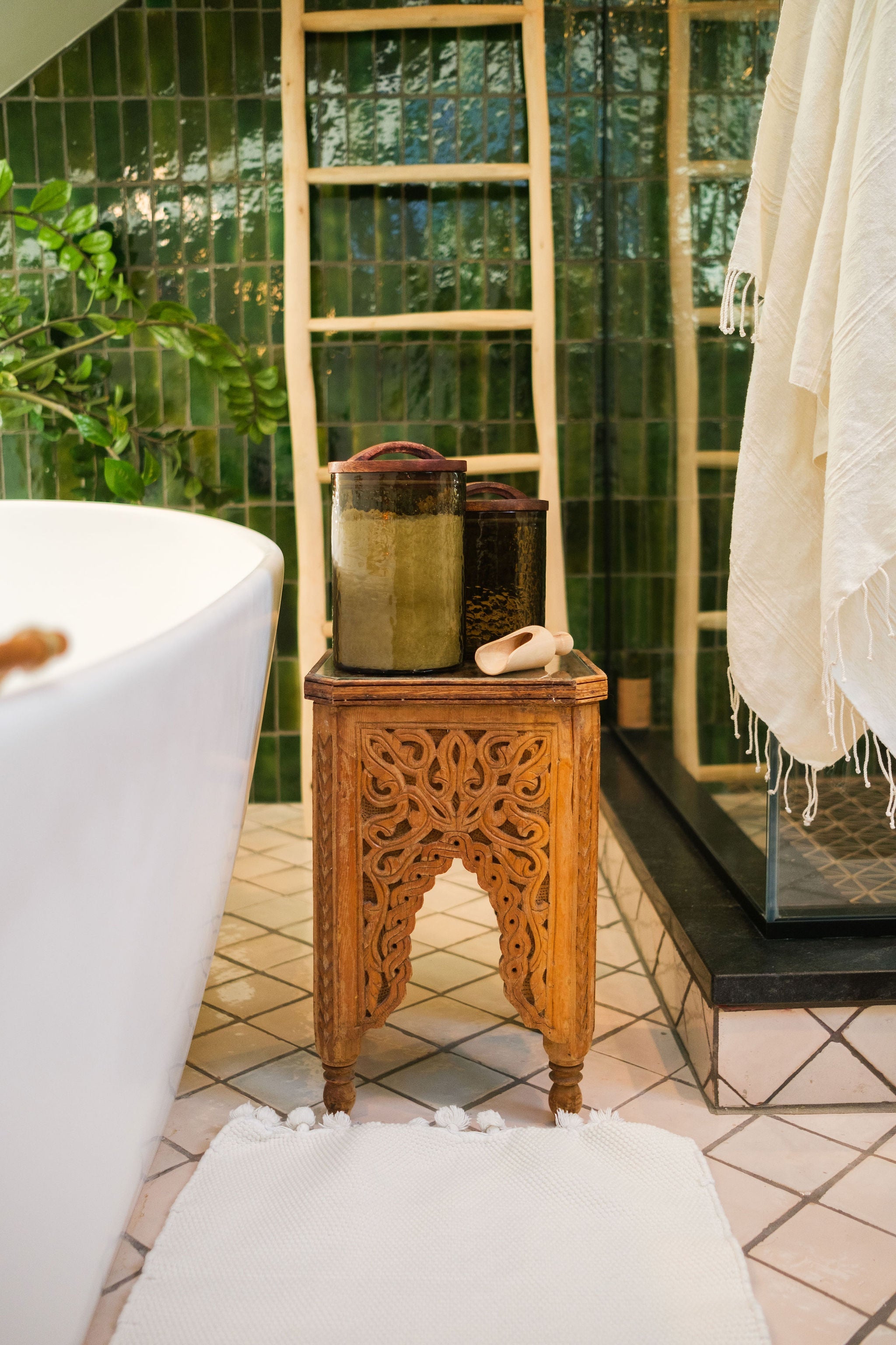 PebbleWood Glass Canisters with Wood Lid