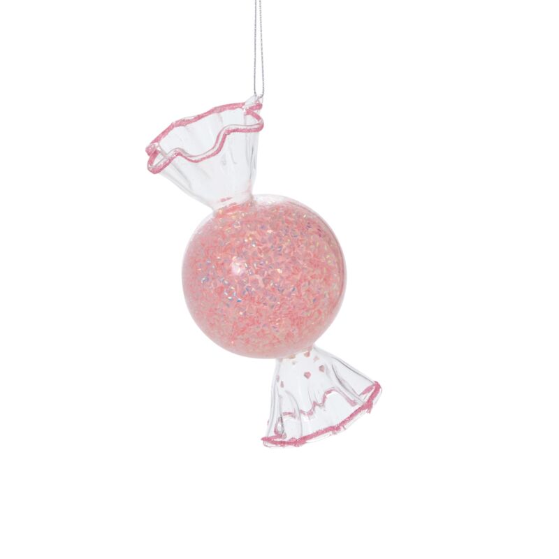 Sugarplum Sparkle Glass Candy Ornament Set – Holiday Tree Candy-Themed Décor (Set of 6)