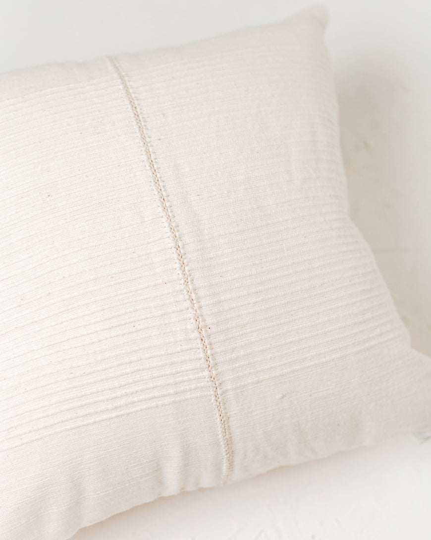 18" Riviera Hand-Stitch Throw Pillow Natural