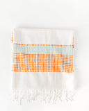 Camden Handwoven Cotton Throw Blanket Azure and Tangerine 38 x 72