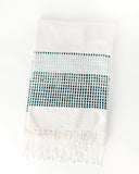 Camden Handwoven Cotton Throw Blanket Azure and Navy 38 x 72