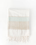 Camden Handwoven Cotton Throw Blanket Azure and Sand 38 x 72