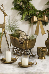 Golden Holiday Sleigh Planter
