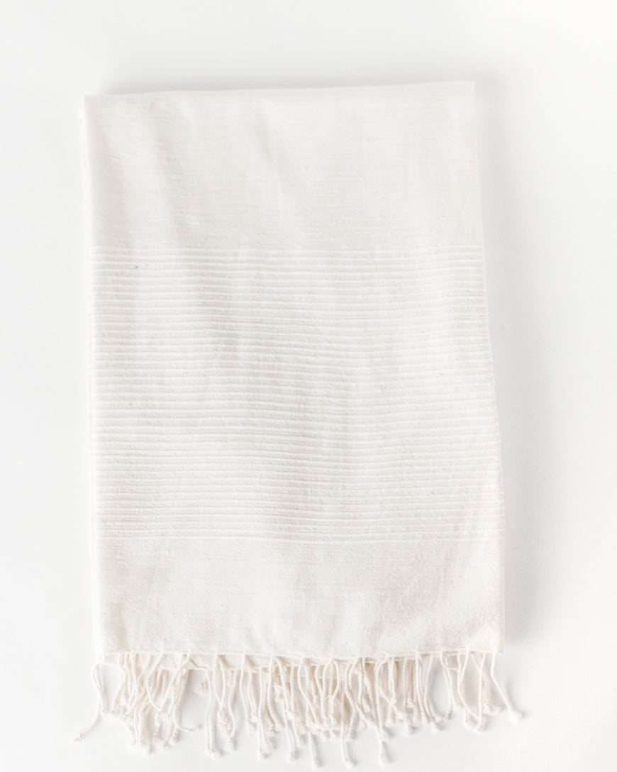 Riviera Cotton Throw Blanket Natural 38 x 72